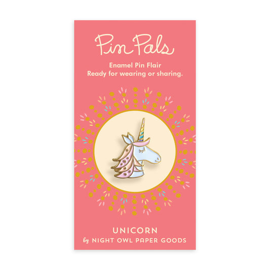 Photo of Magical Unicorn Blue Holiday Cards & Enamel Pin Set