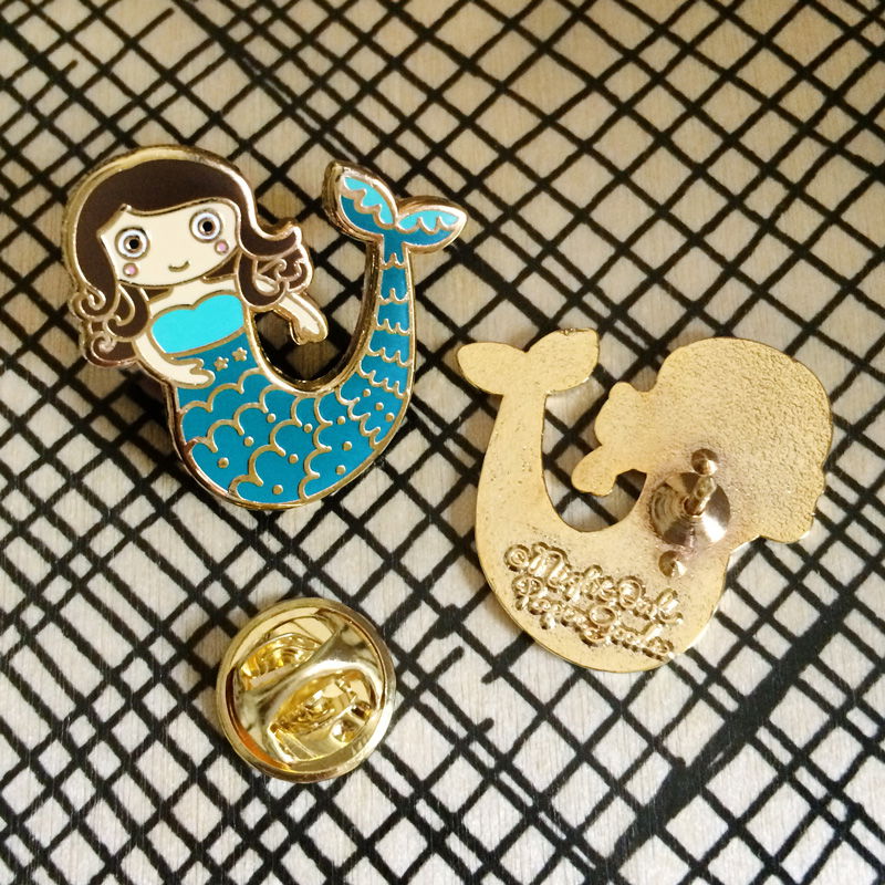 Photo of Mermaid Christmas Holiday Cards & Enamel Pin Set