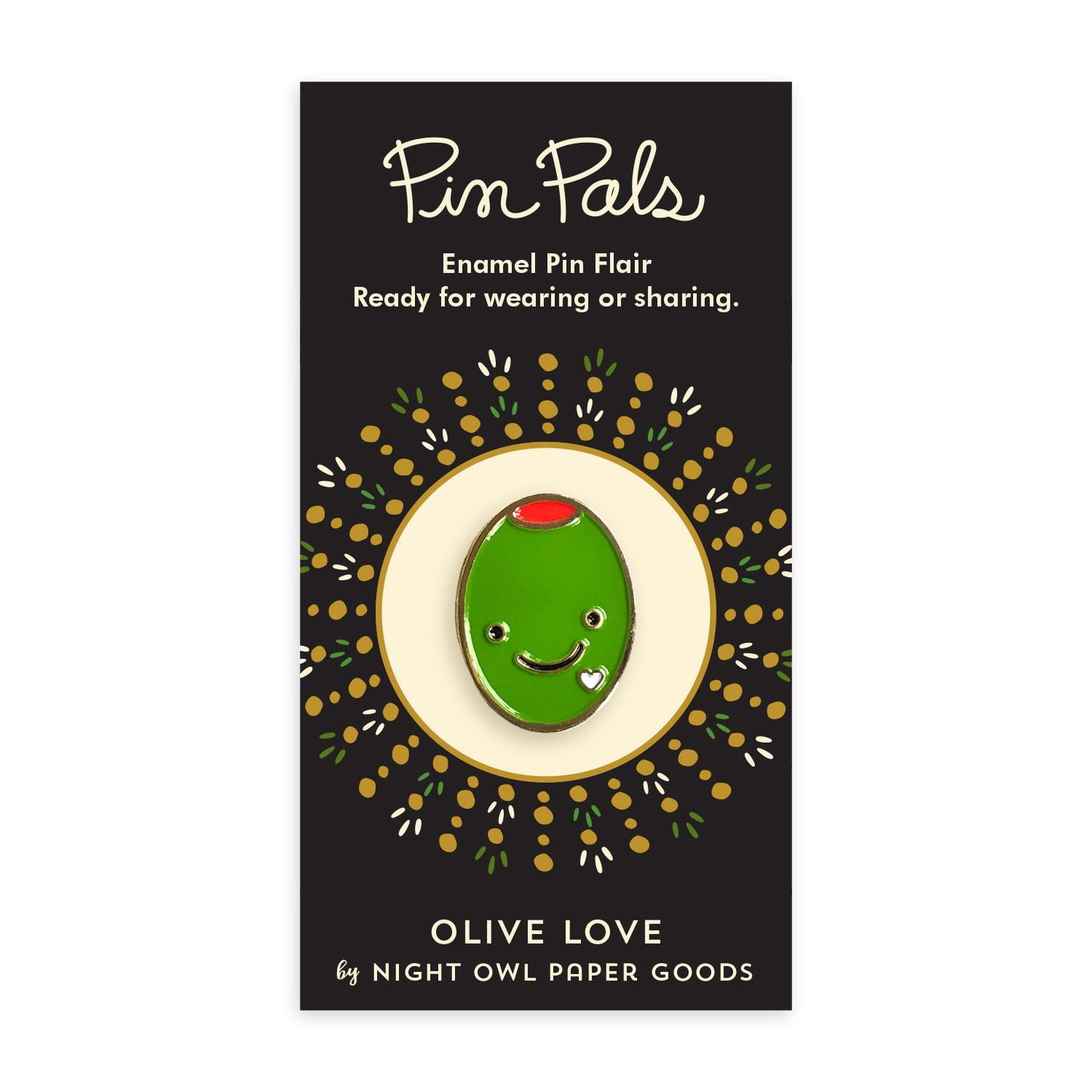 Olive Love Enamel pin