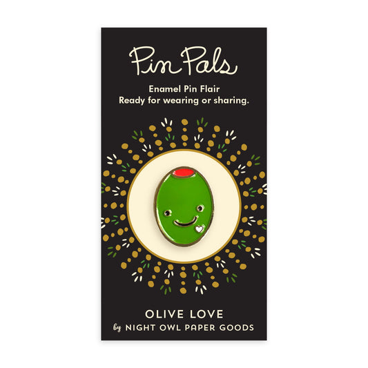 Olive Love Enamel pin