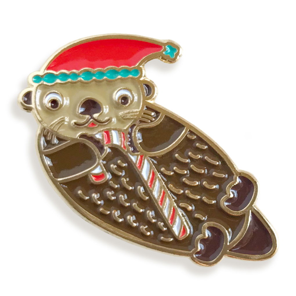 Photo of Lotter Otter Holiday Cards & Enamel Pin Set