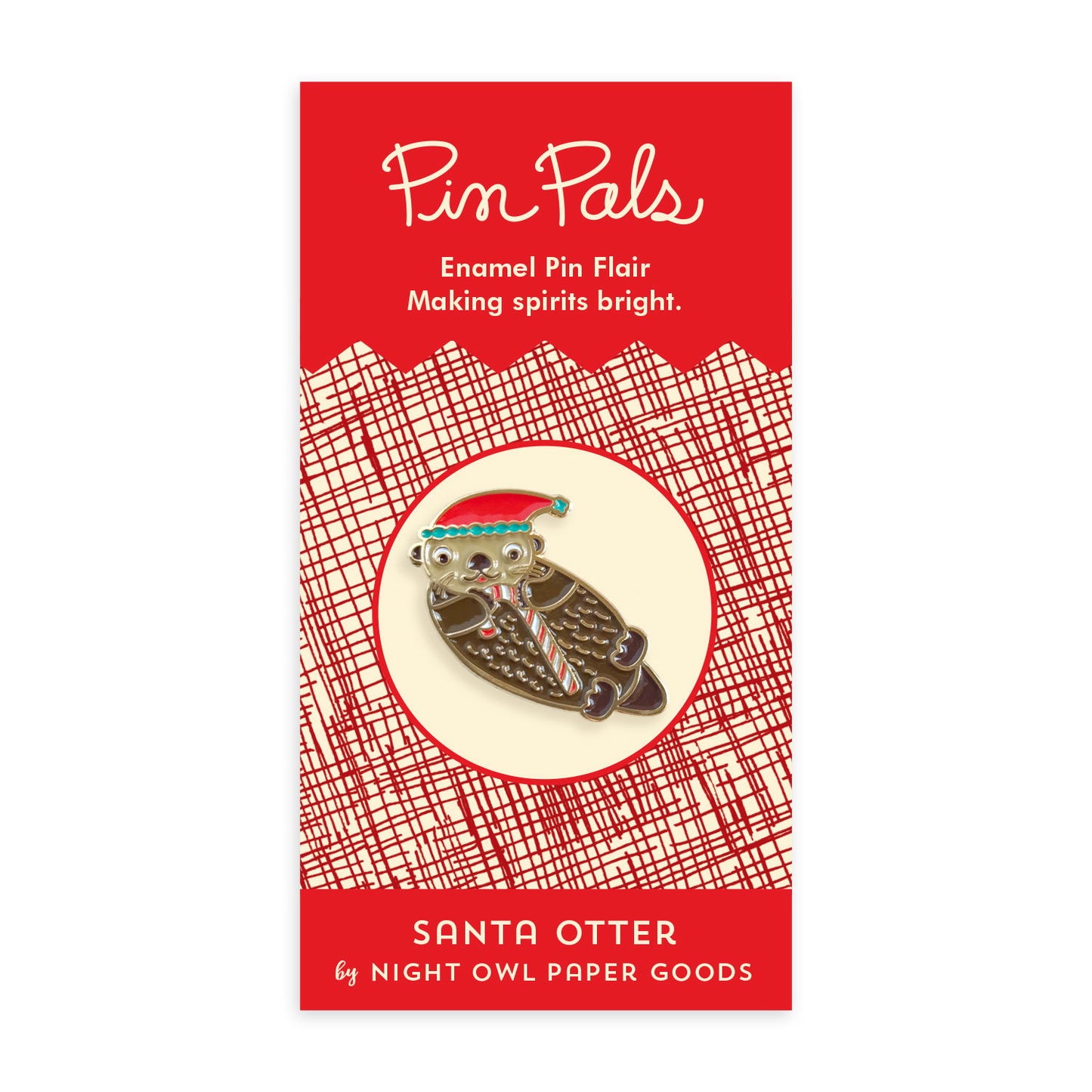 Santa Otter Enamel pin