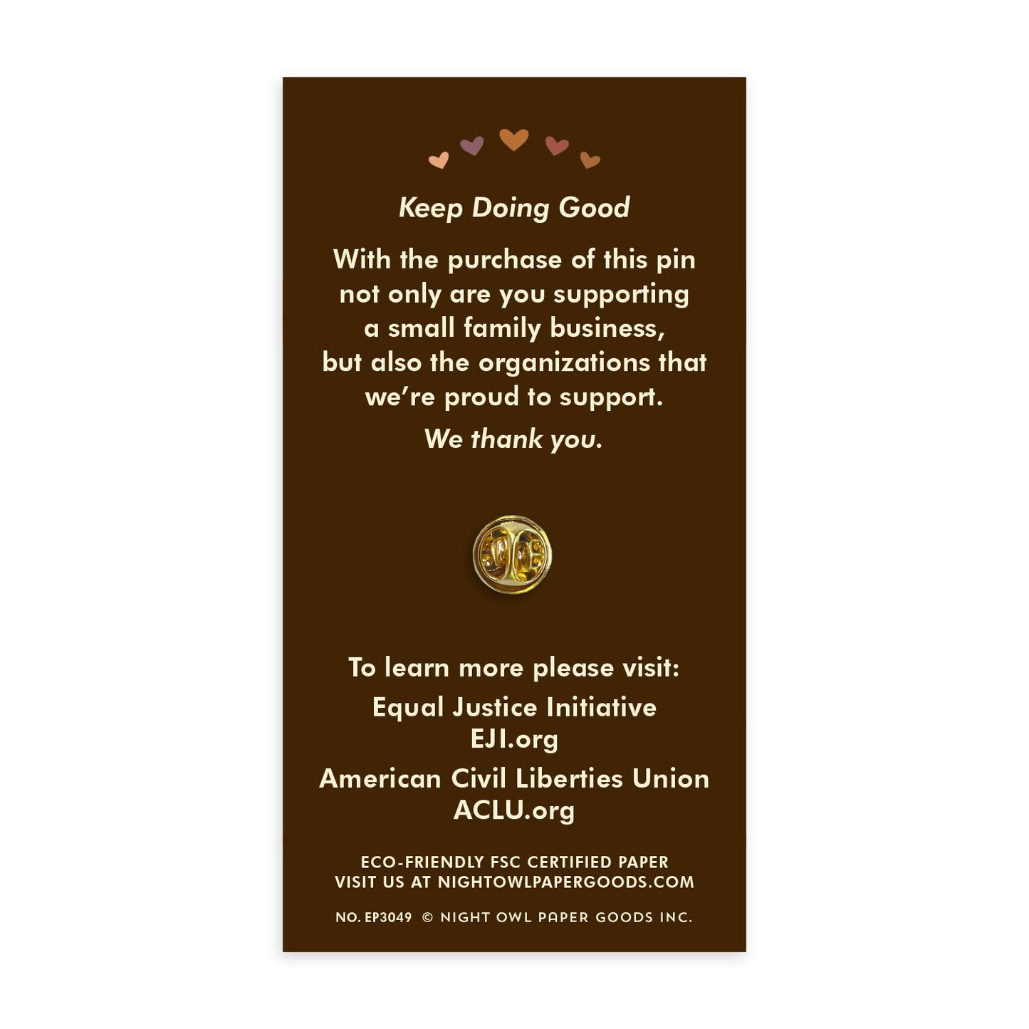 Unity Brown Enamel pin
