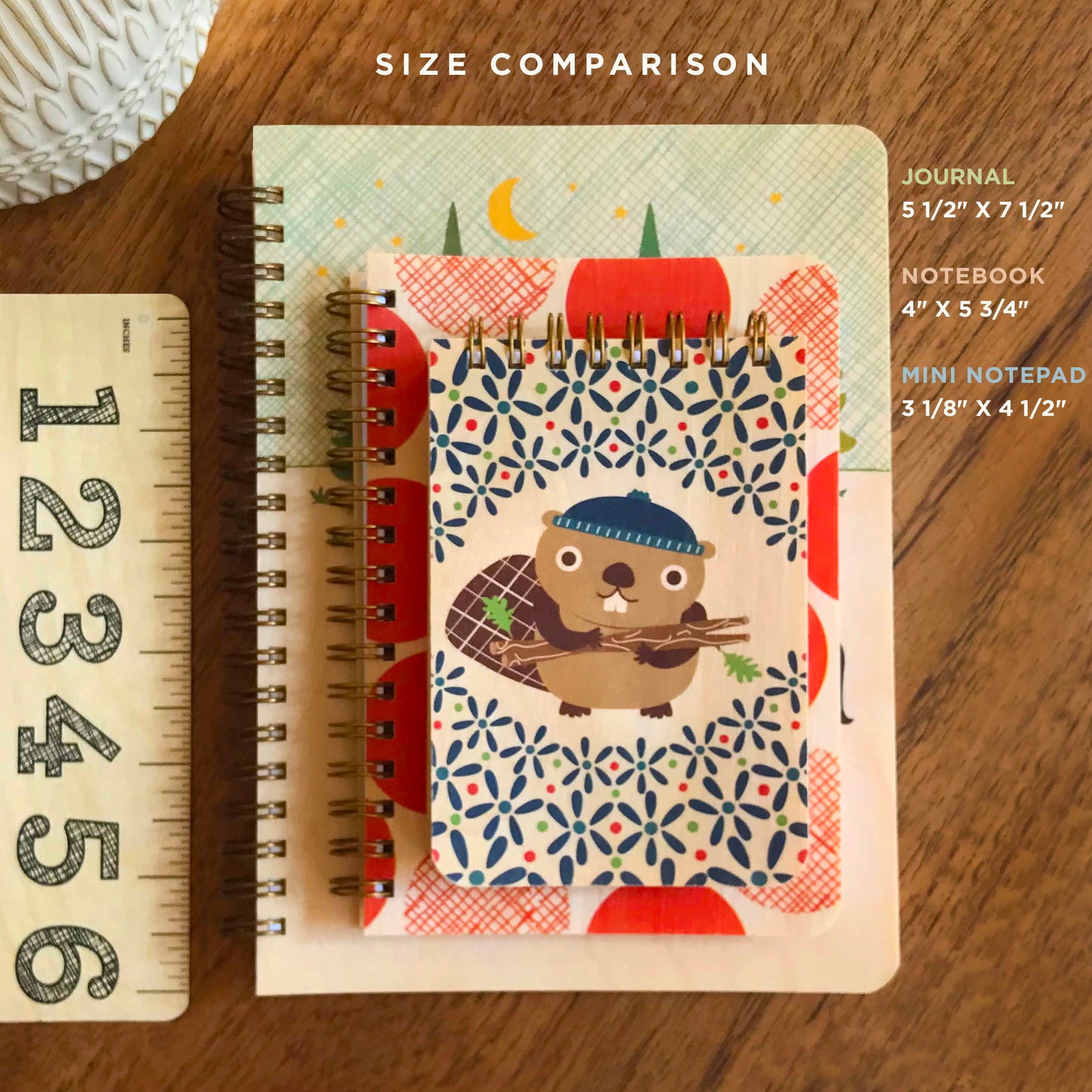 Comparison of Sizes - Journal, Notebook and Mini Notepad