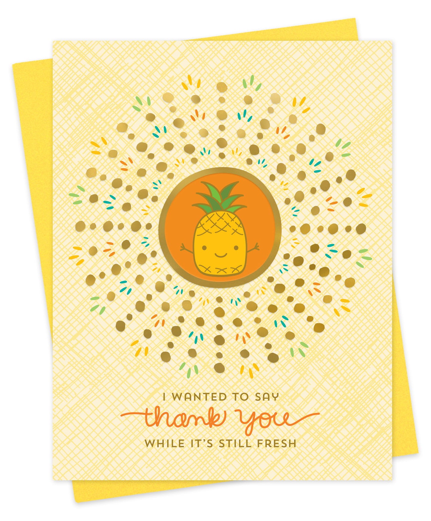 Fresh Pineapple Foil-Stamped Thank You Card