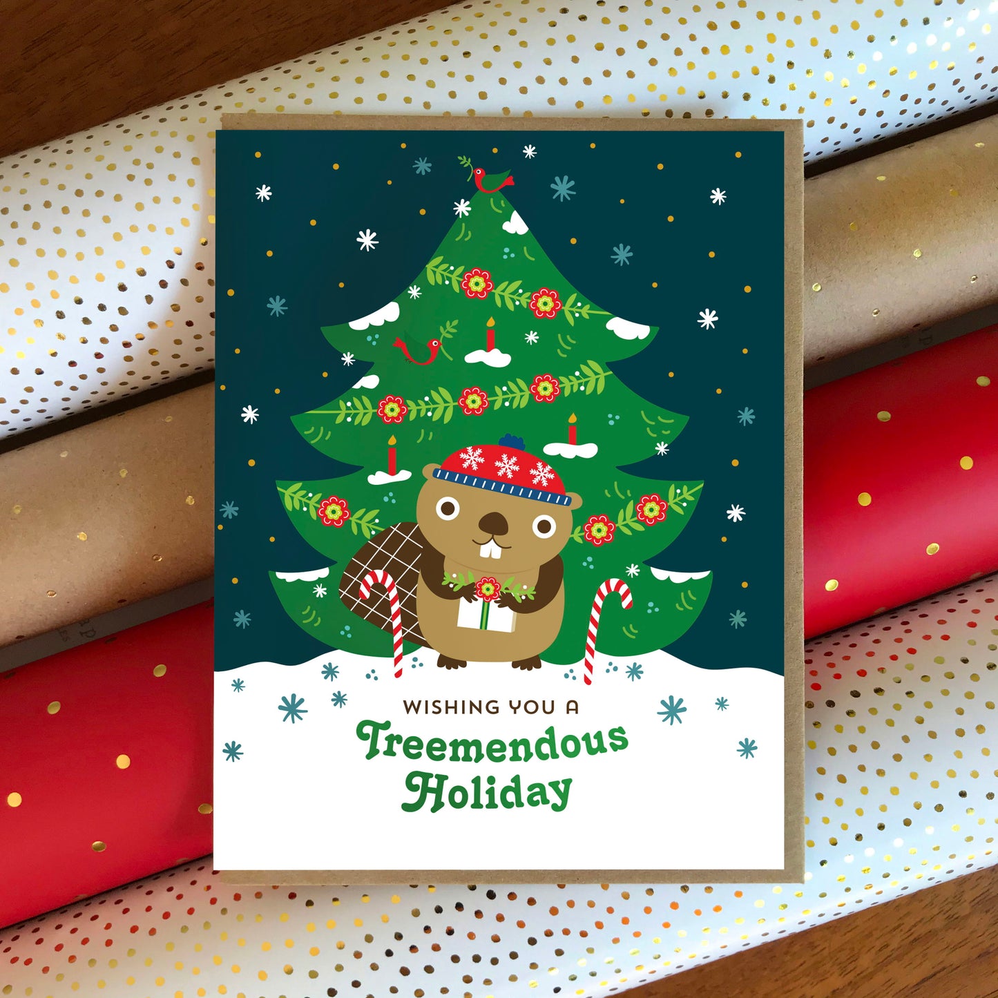 Treemendous Holiday - Box of 10 Folded Paper Holiday Cards