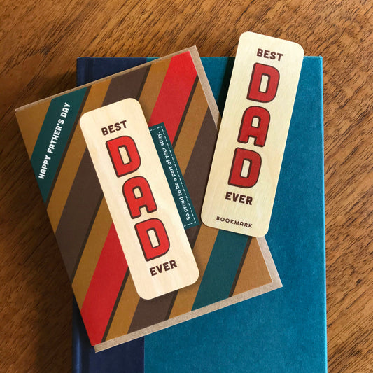 Photo of Dad Story Bookmark Father's Day Card, showing the bookmark removed from the card.