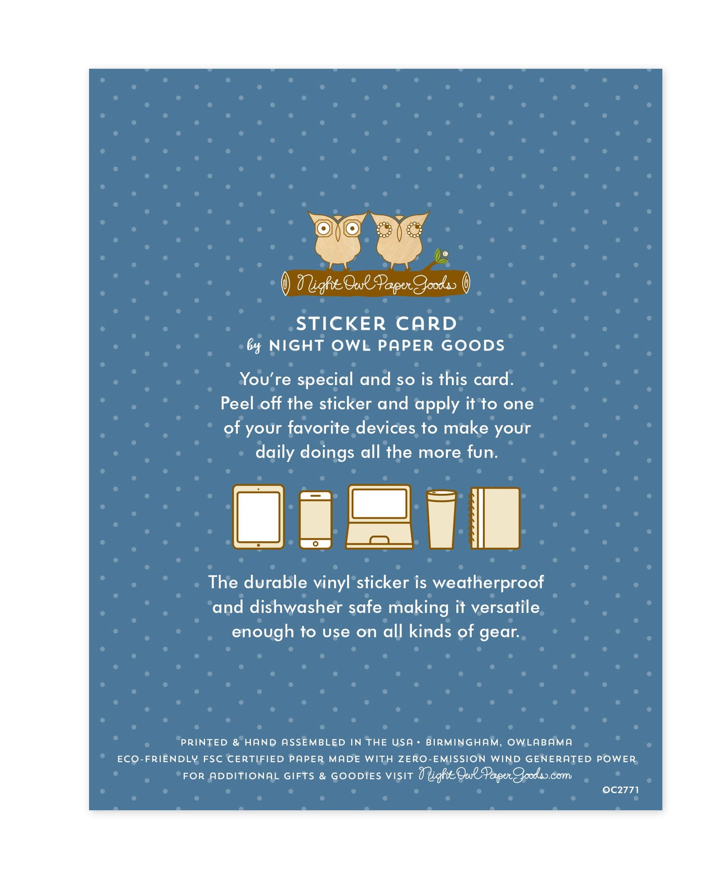 Back of card