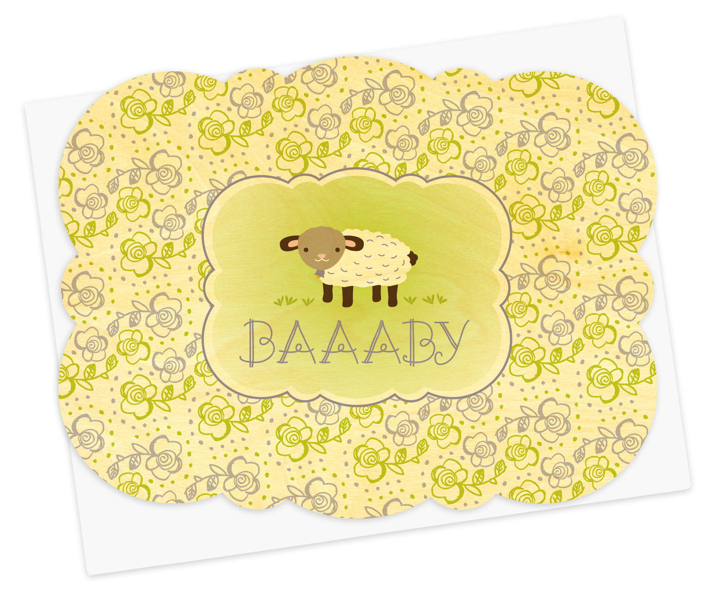 Lamb Wood Baby Card