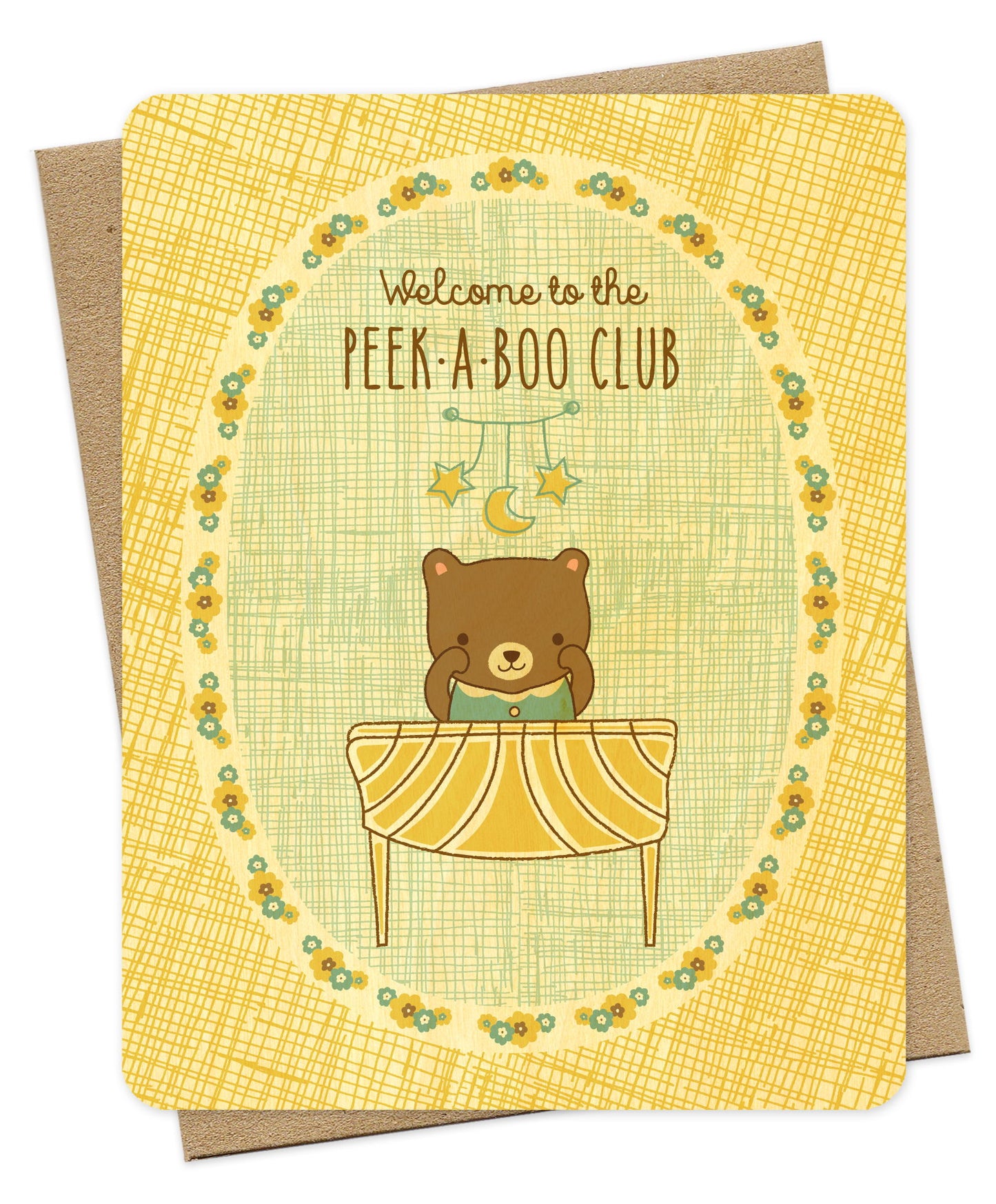 Peek-A-Boo Wood Baby Card