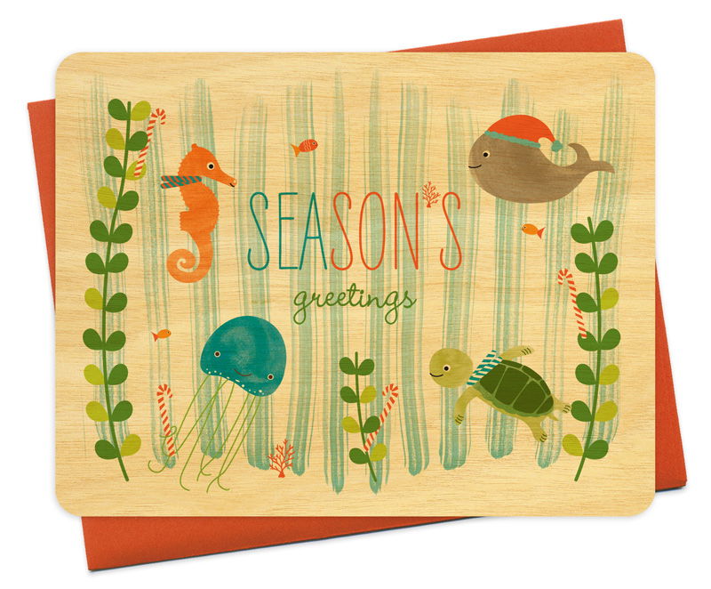 Aquatic Holiday Wood Box