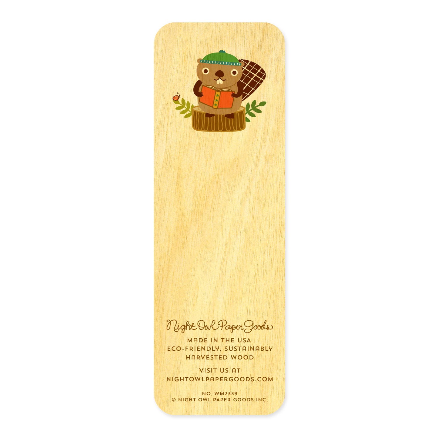 Bookish Beaver Book Buddies wood mini bookmark + pin gift set