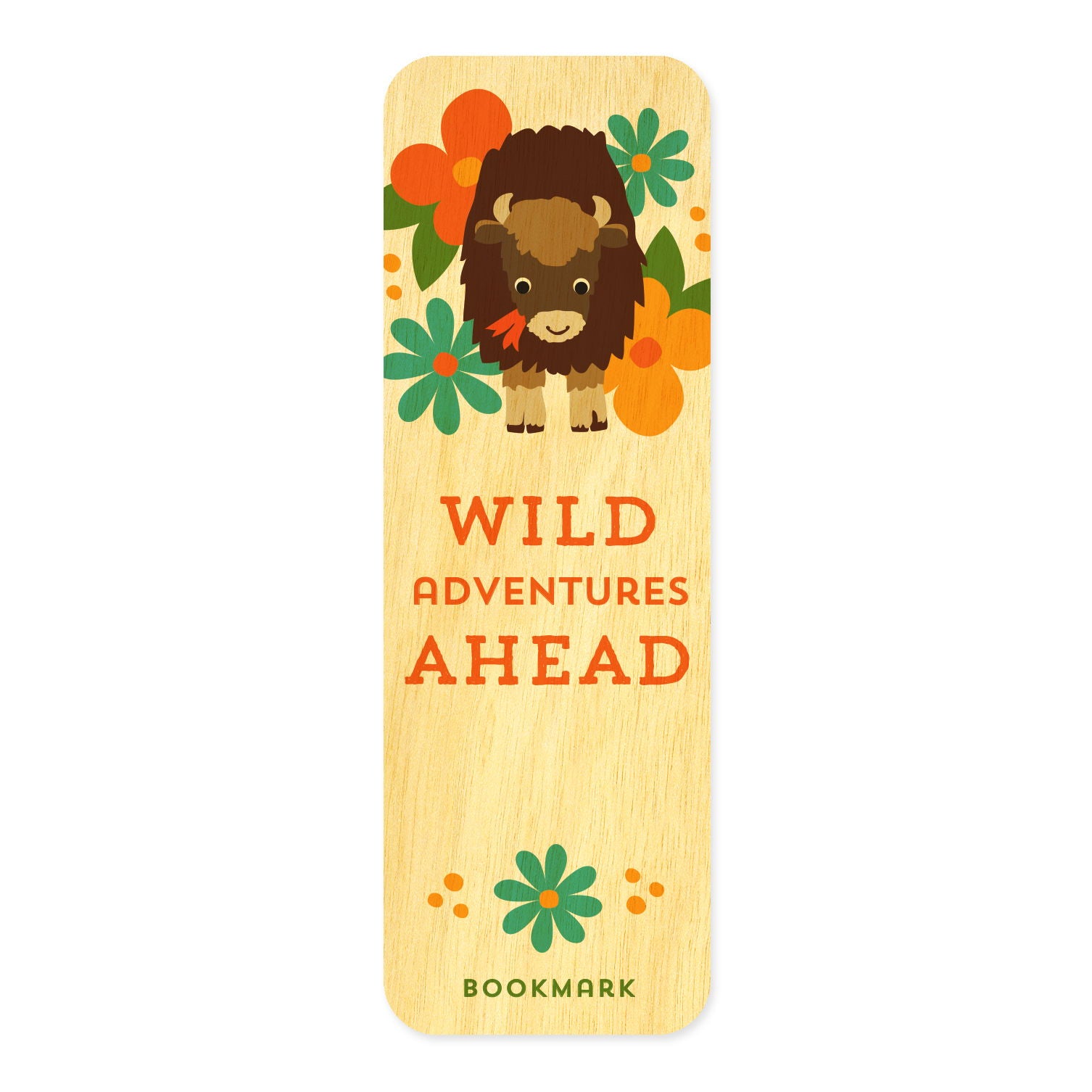 Buck Bookmark Bison Mini Wood Bookmark – Night Owl Paper Goods