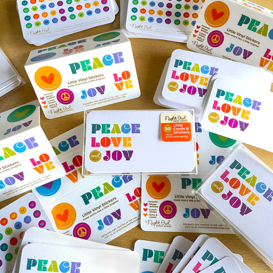Peace Love Joy Little Cards & Stickers Boxed Set