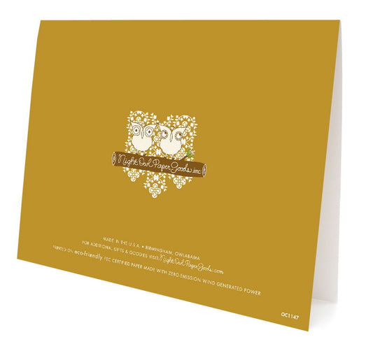  Back of holiday card with logo