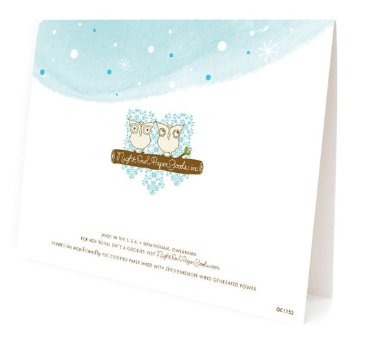  Back of holiday greeting card with logo