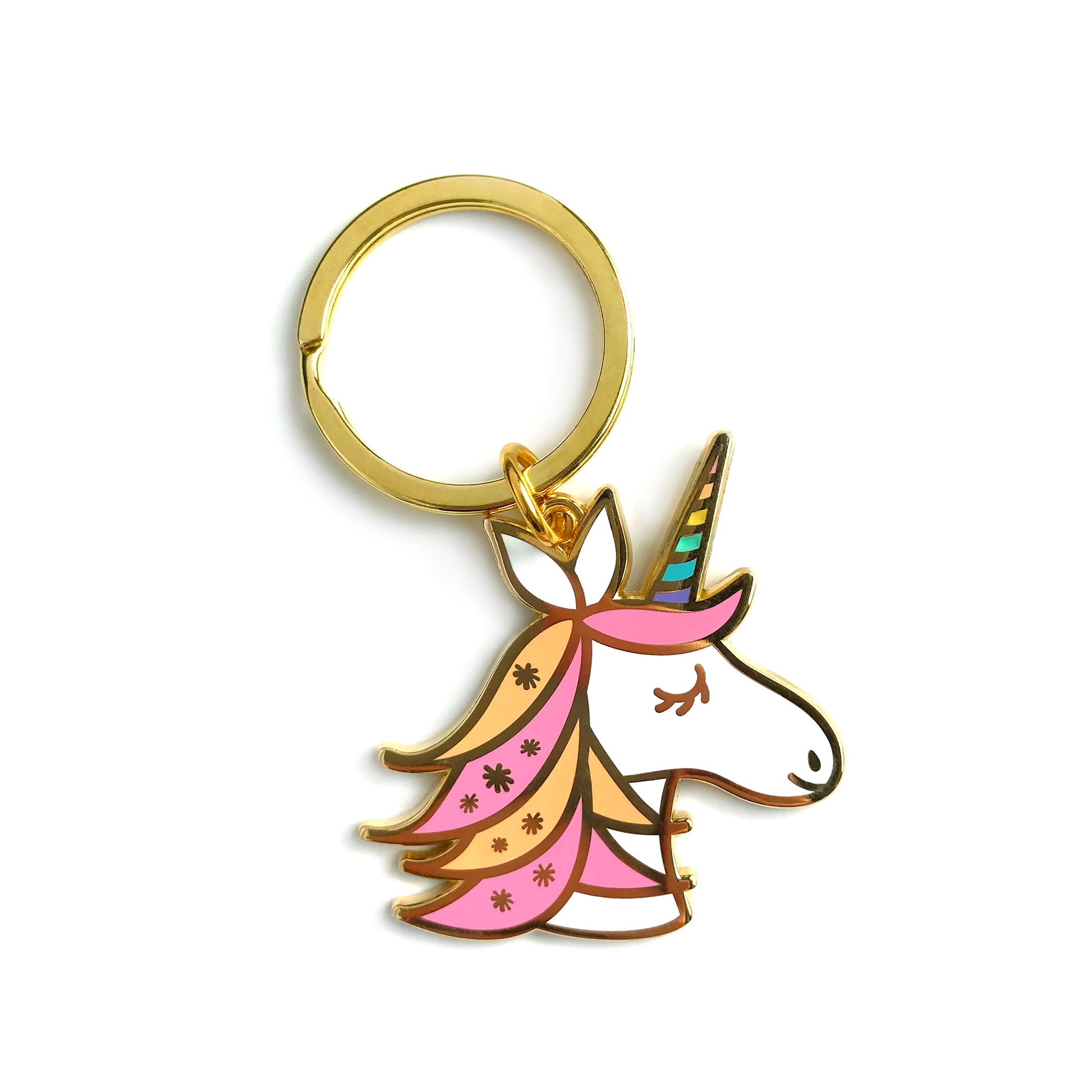 Unicorn keychain + pin gift set