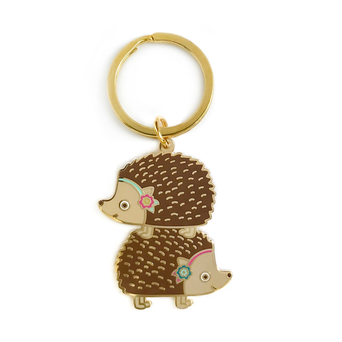 Hedgehog keychain + pin gift set