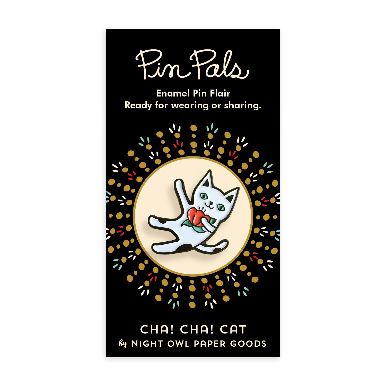 Cha! Cha! Cat Enamel pin