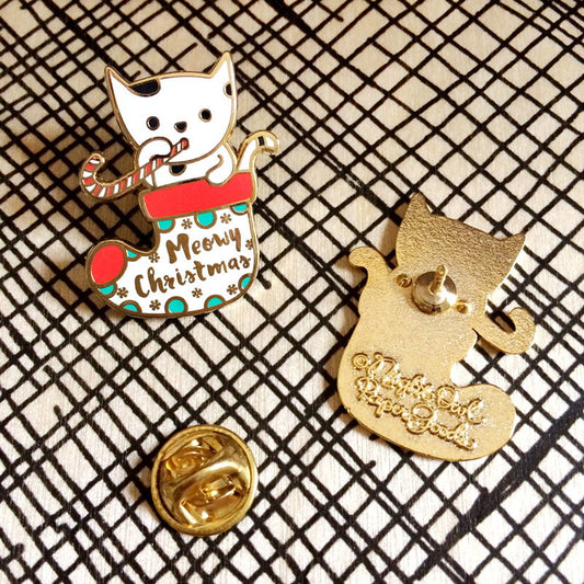Photo of Kitty Christmas Cards & Enamel Pin Set