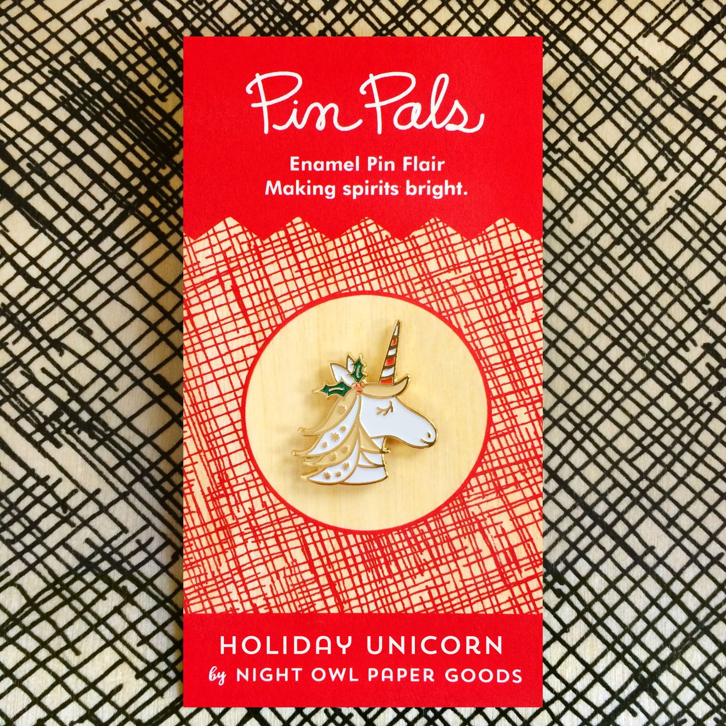 Magical Unicorn Black Holiday Cards & Enamel Pin Set  web exclusive - holiday bundle