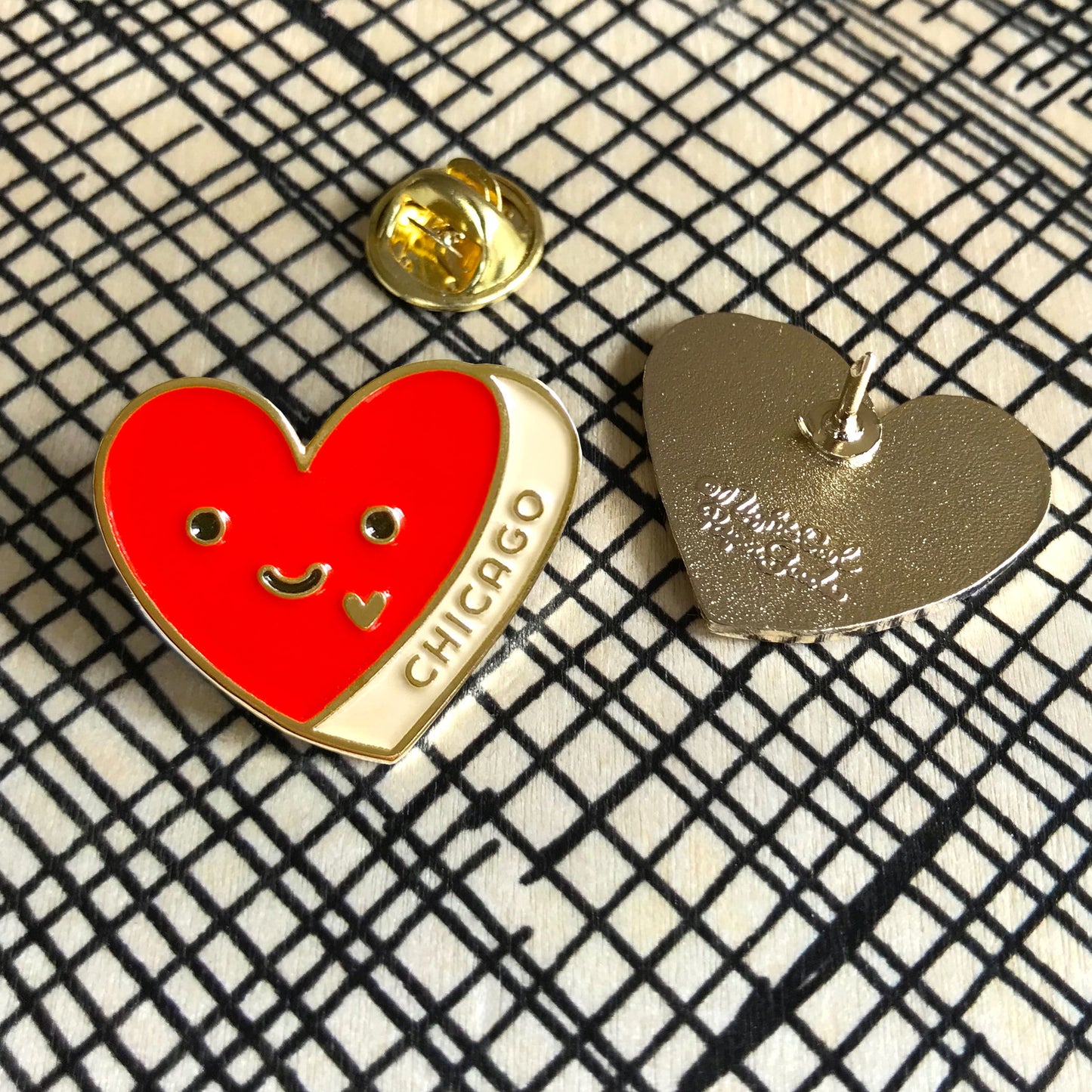 Chicago Heart Enamel pin