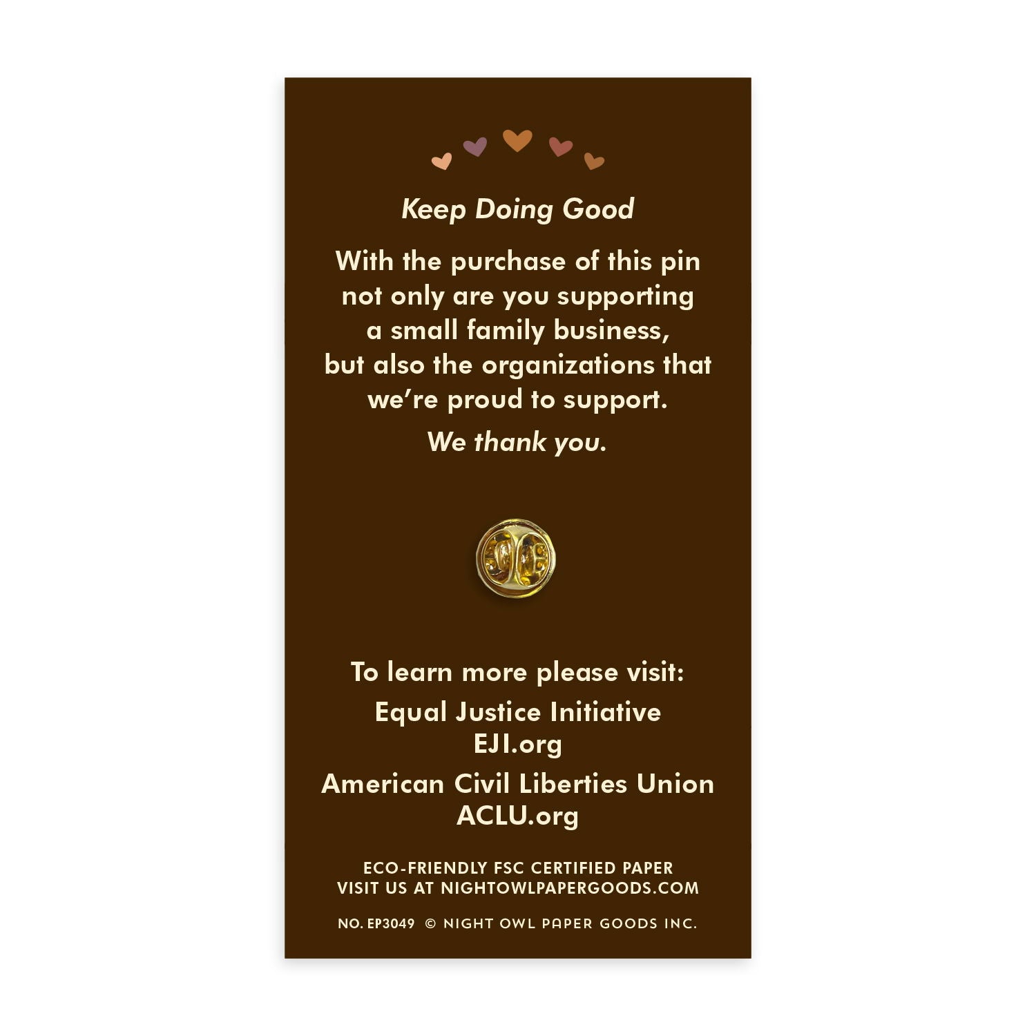 Unity Brown Enamel pin