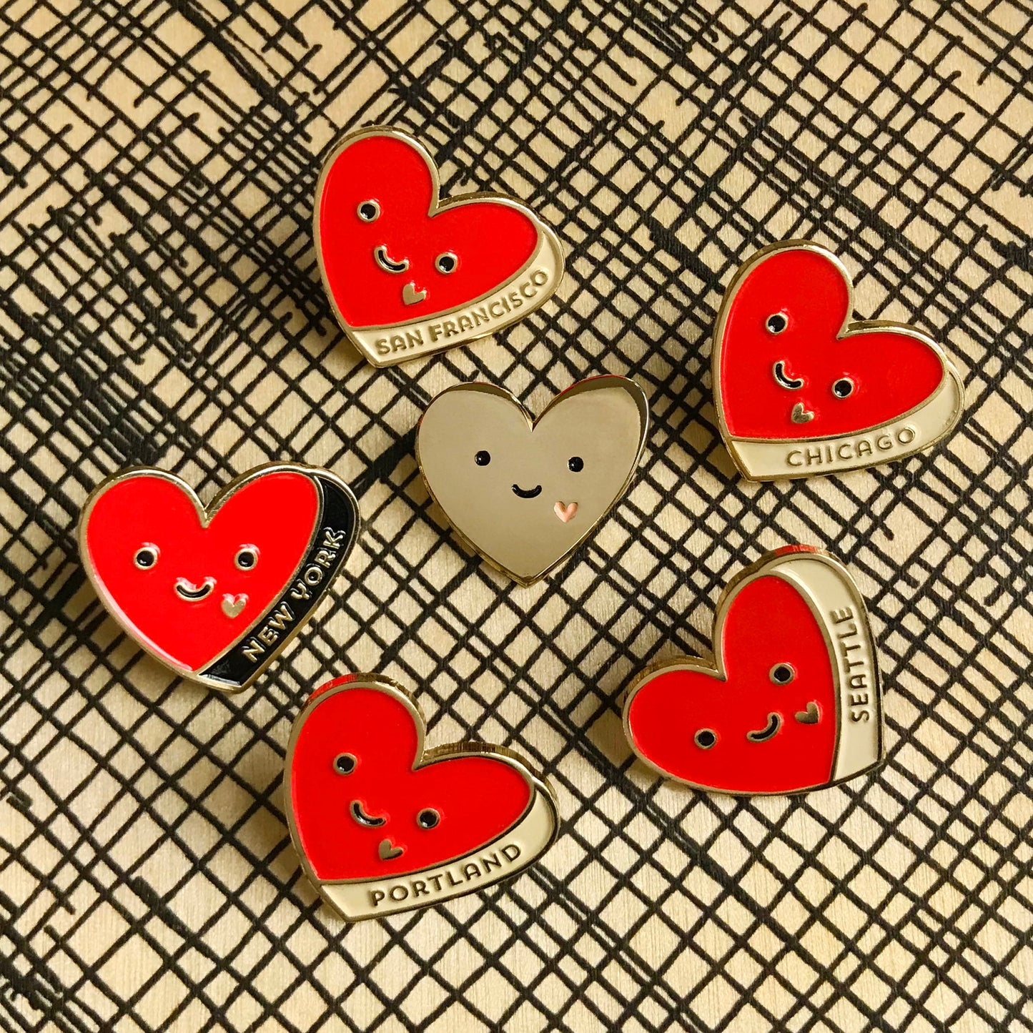 Chicago Heart Enamel pin
