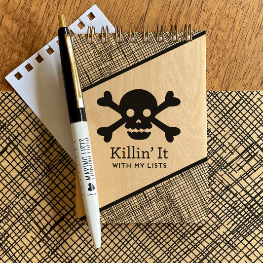 Do or Die Wood Mini Notepad + Pen Gift Set