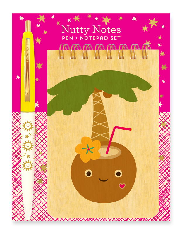 Nutty Notes Wood Mini Notepad + Pen Gift Set – Night Owl Paper Goods