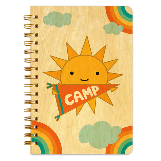 Sunny Camp Pocket-Size Wood Notebook