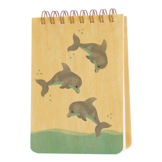 Dolphins Wood Mini Notepad