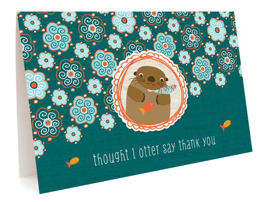 Otter Float Thank You Card
