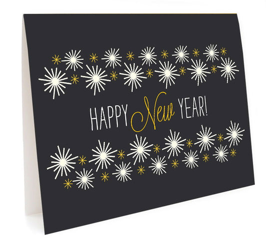Golden New Year Holiday Card