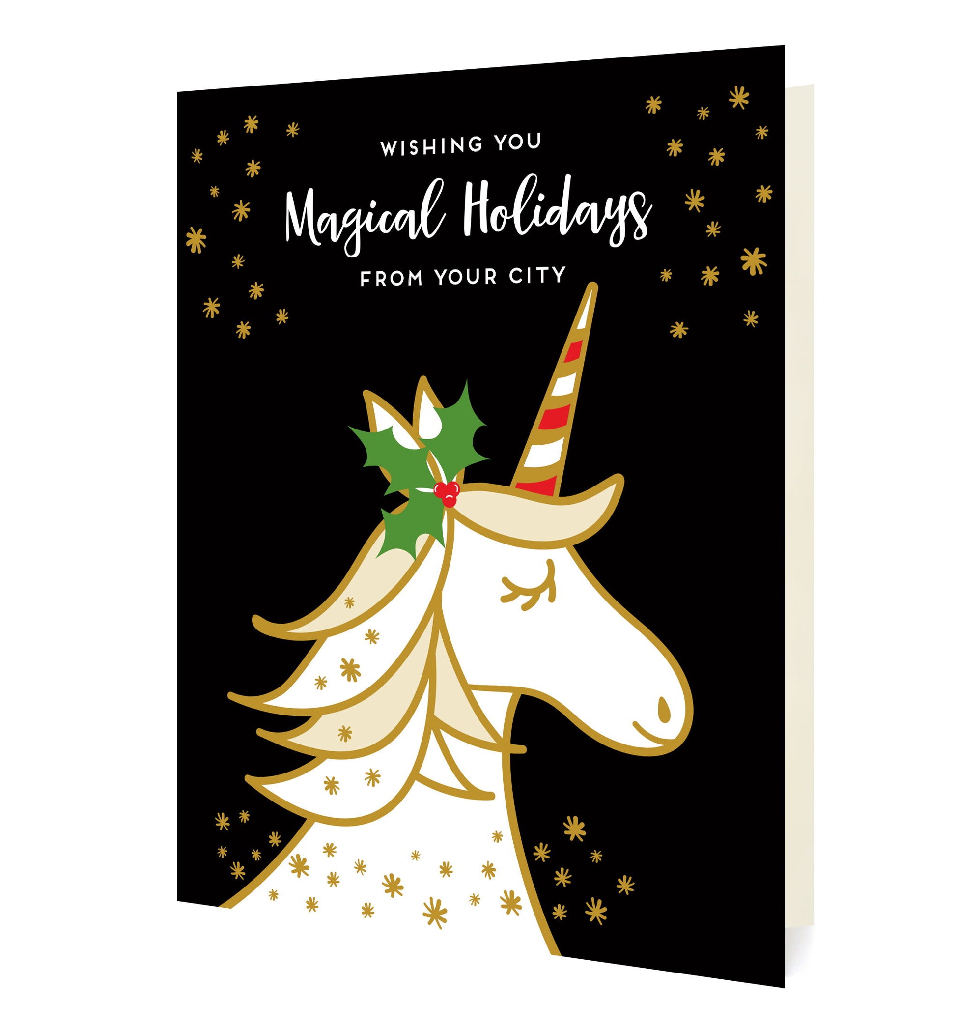 Magical Unicorn Black Holiday Cards & Enamel Pin Set  web exclusive - holiday bundle