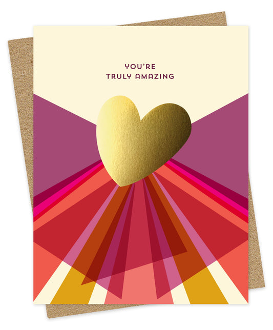 Gold Heart Amazing Foil-Stamped Love Card
