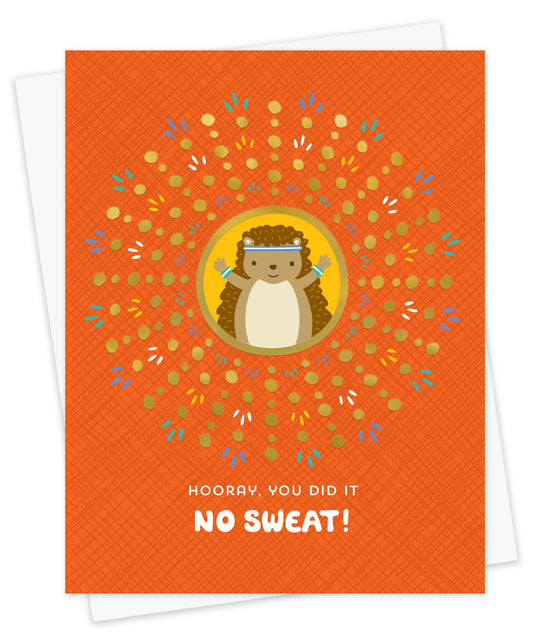 Hooray Hedgehog Foil-Stamped Congratulations Card