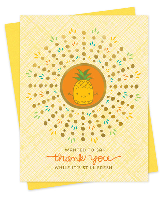 Fresh Pineapple Foil-Stamped Thank You Card