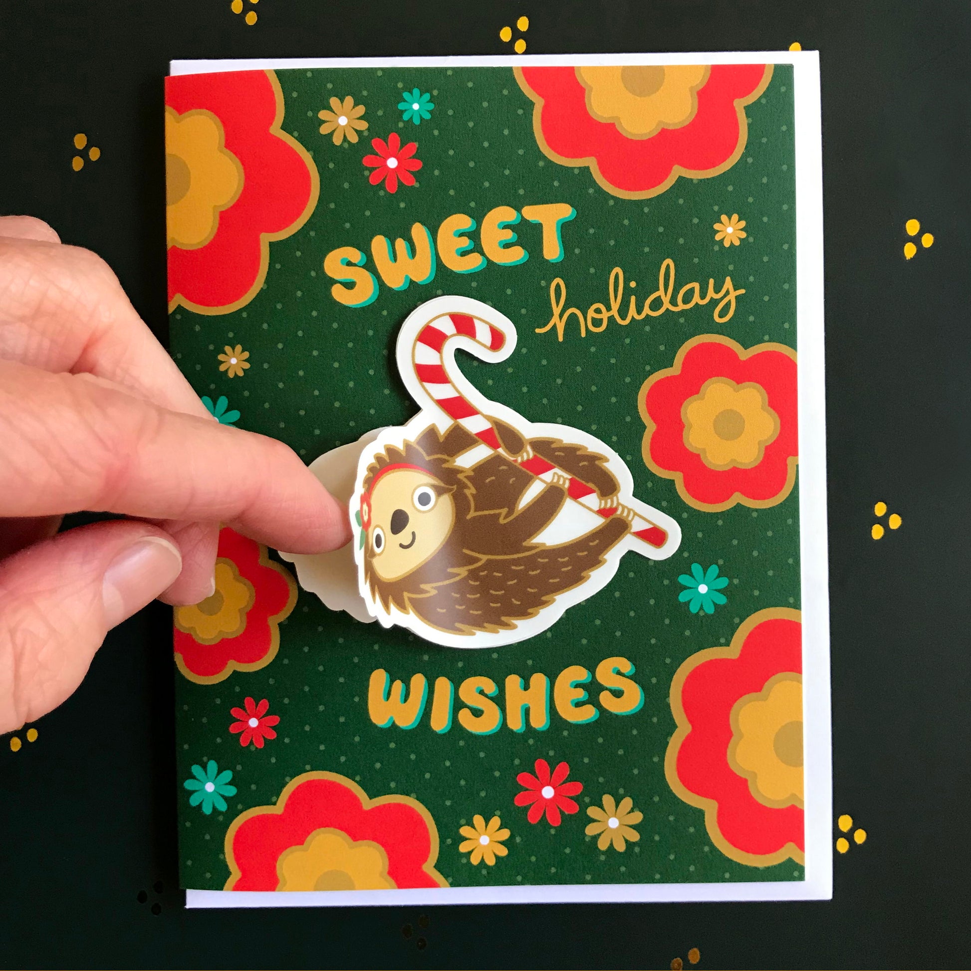 Sticker card with dishwasher safe removable vinyl sticker