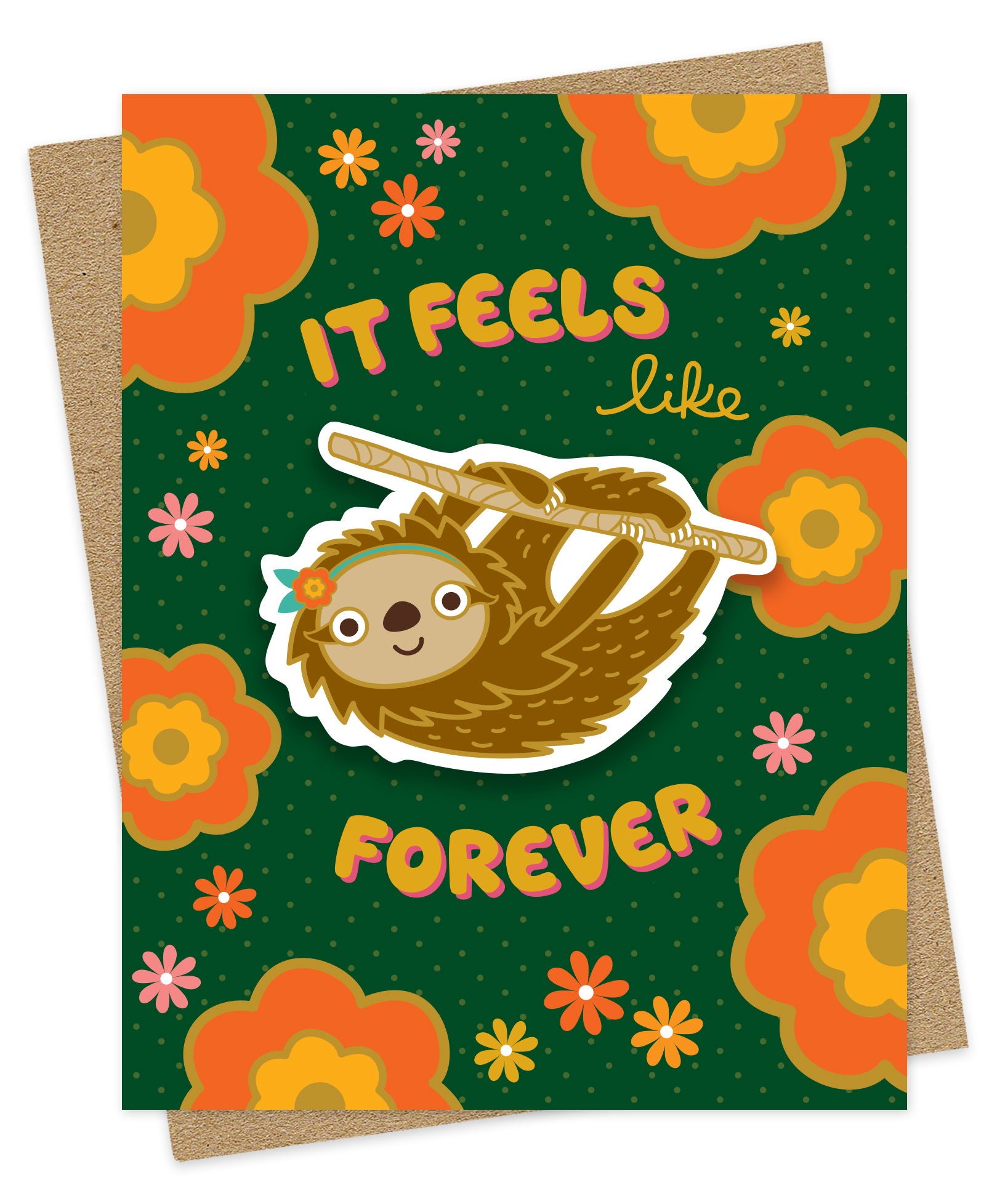 Forever Sloth Sticker Thinking of You Card – Night Owl Paper Goods