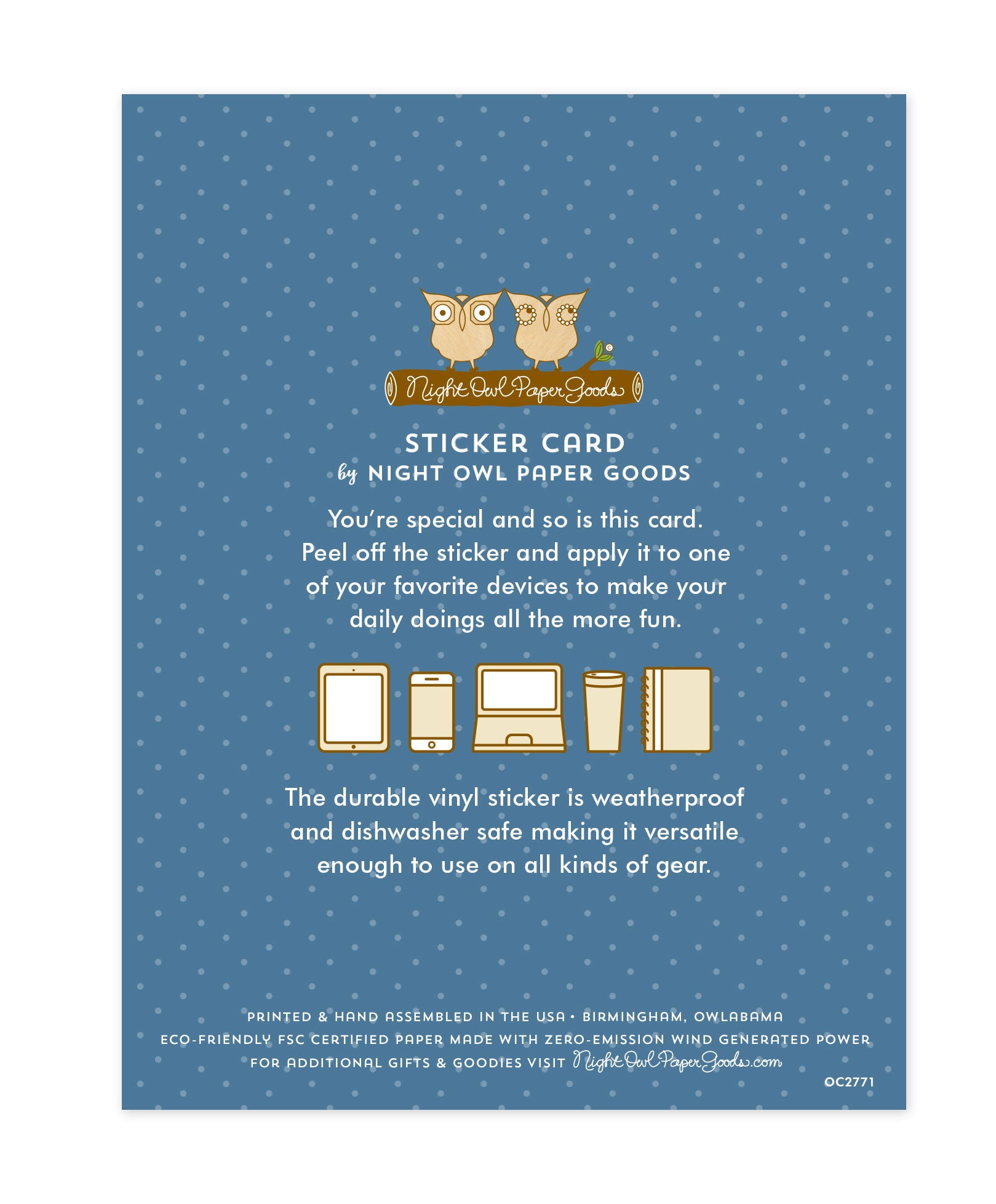 Back of card