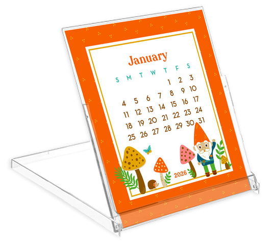 2026 Forest Friends 12-Month Paper Desk Calendar