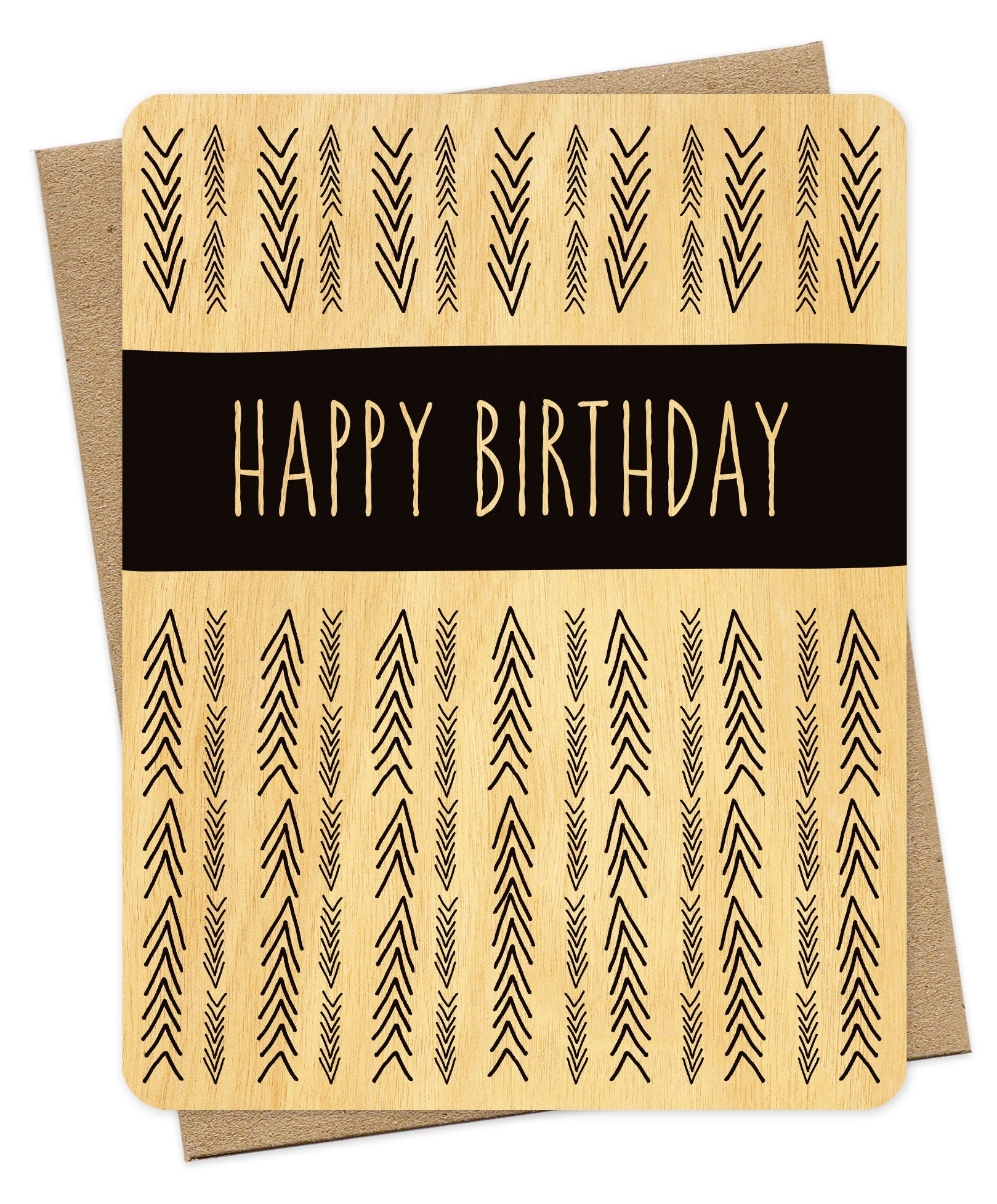 Arrows Wood Birthday Card