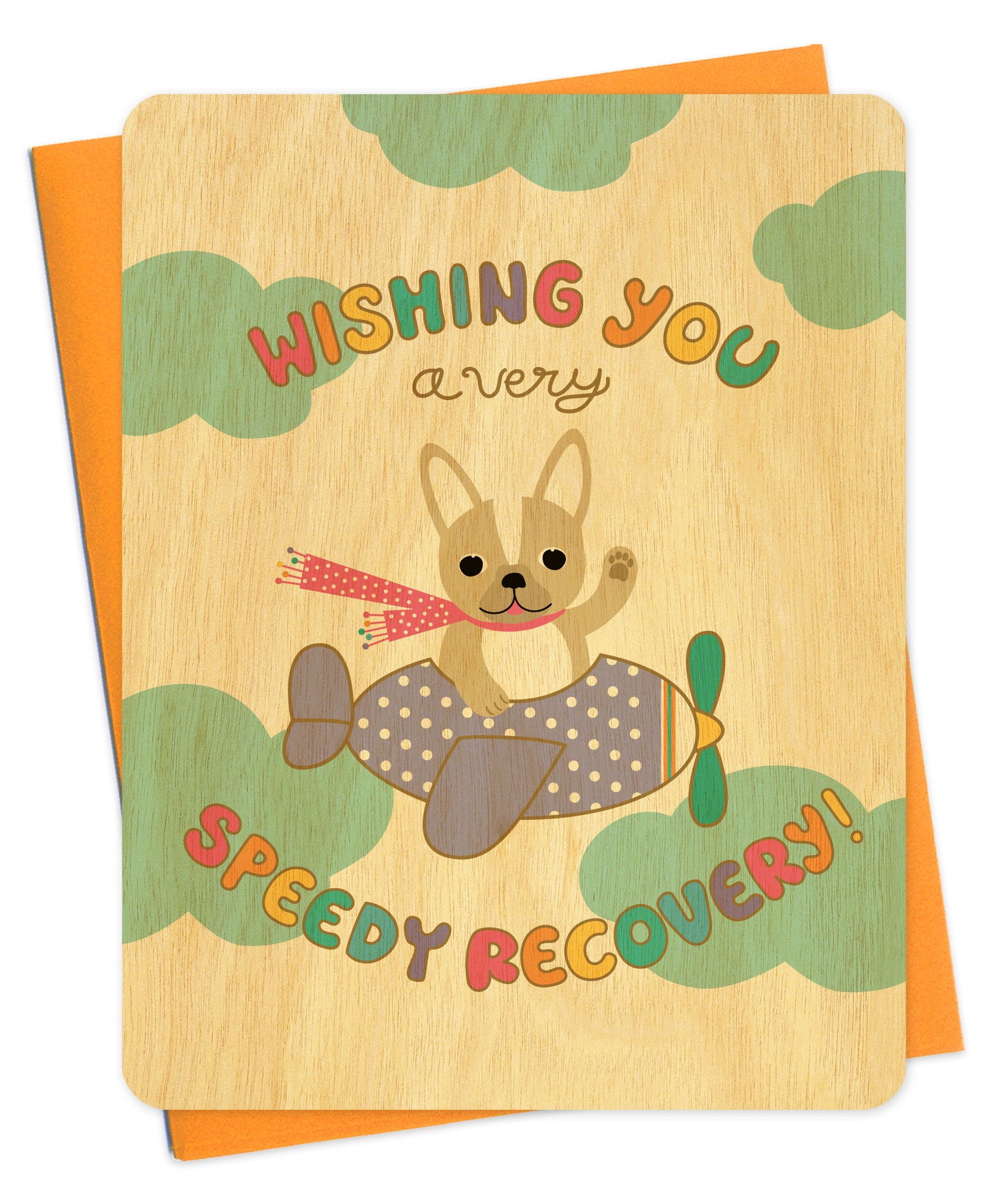 Speedy Recovery Wood Get Well Card