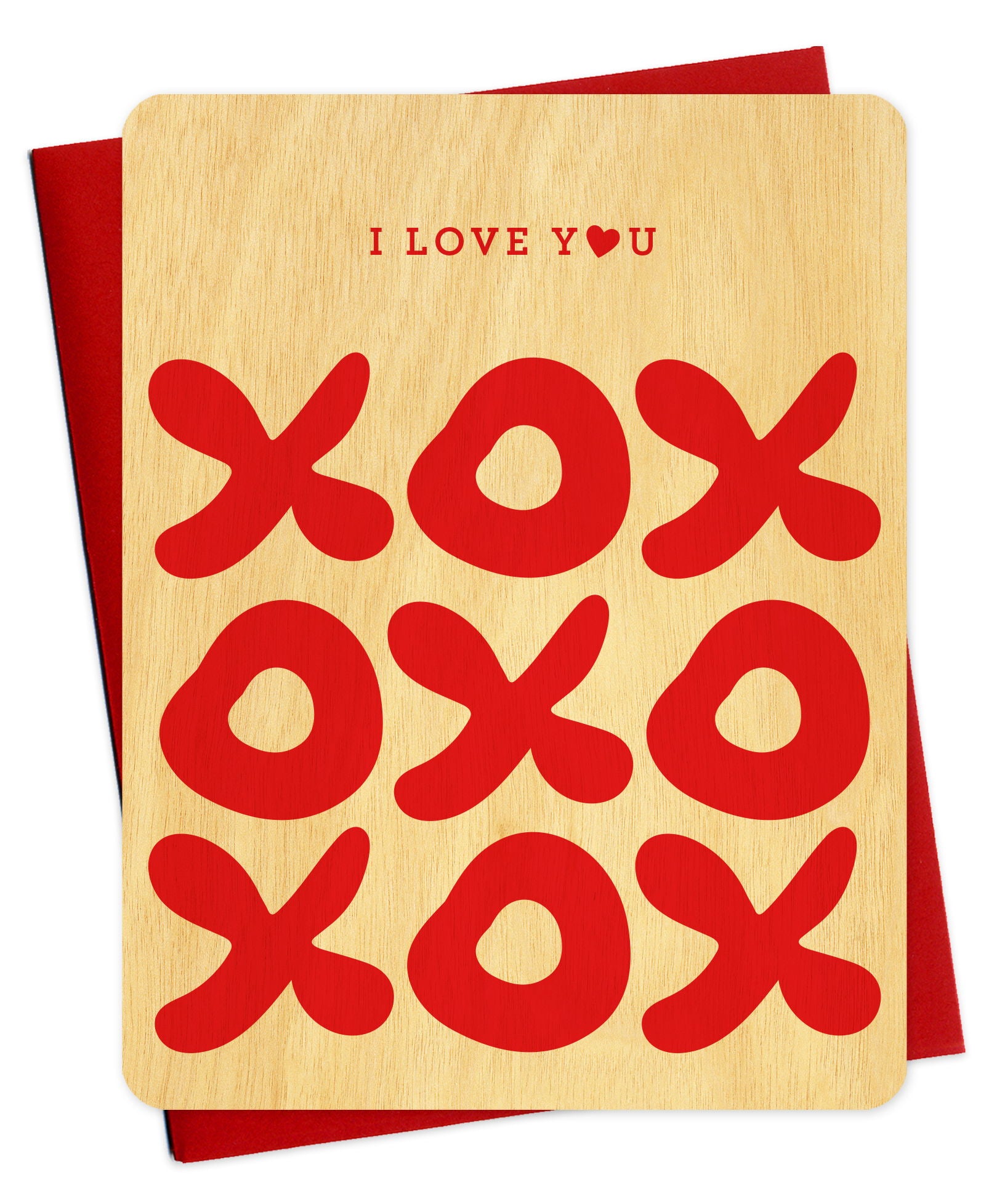 XOXO Love Real Wood Notecard