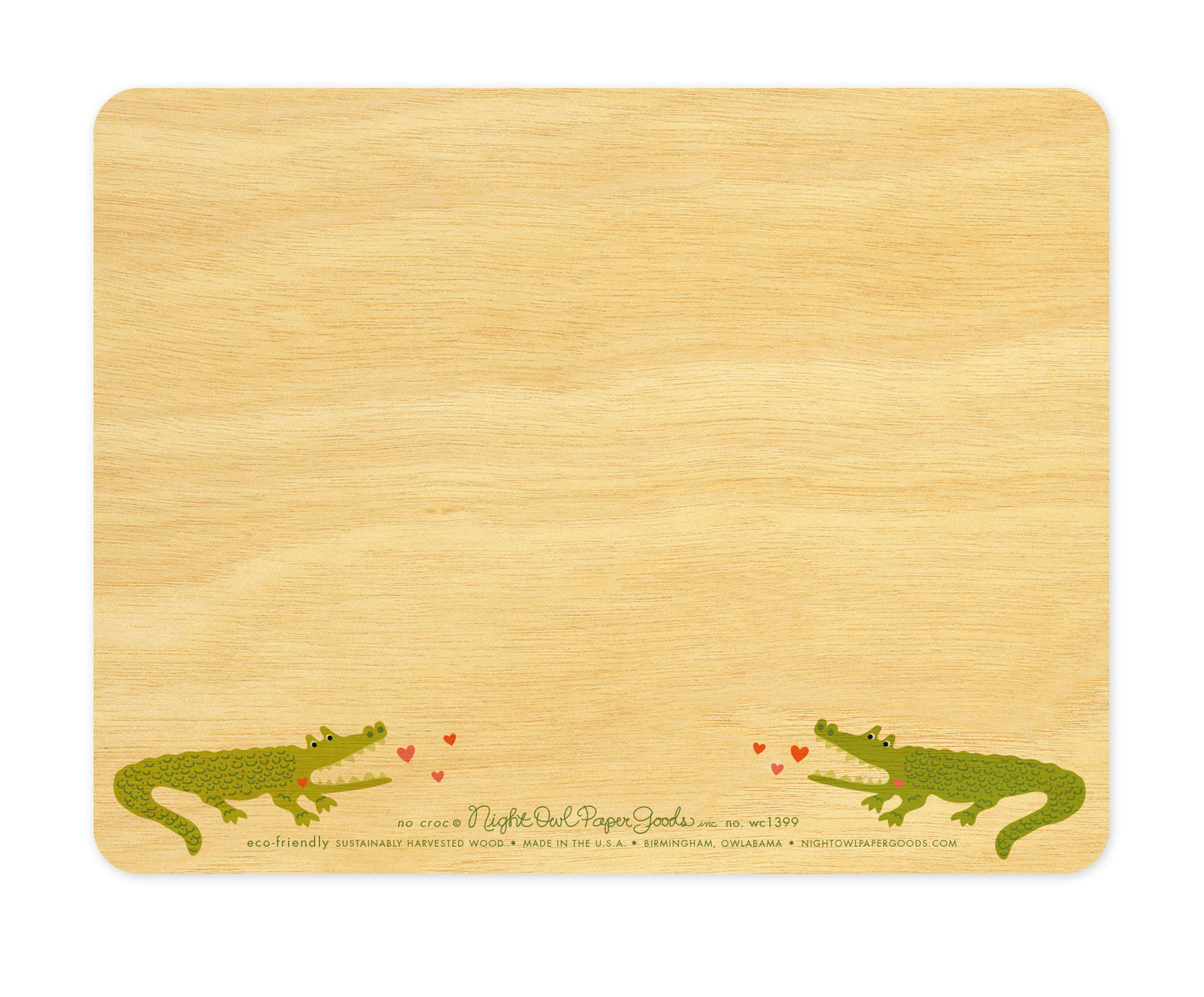No Croc Wood Love Card
