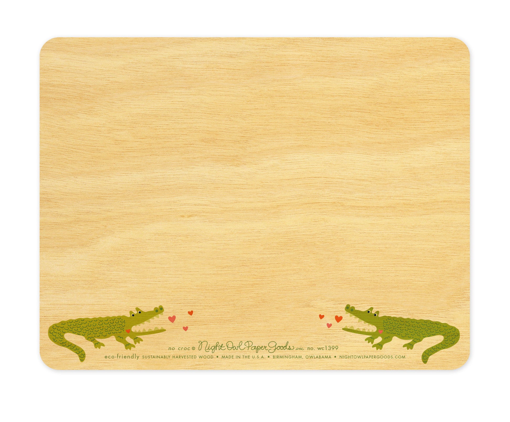 No Croc Wood Love Card