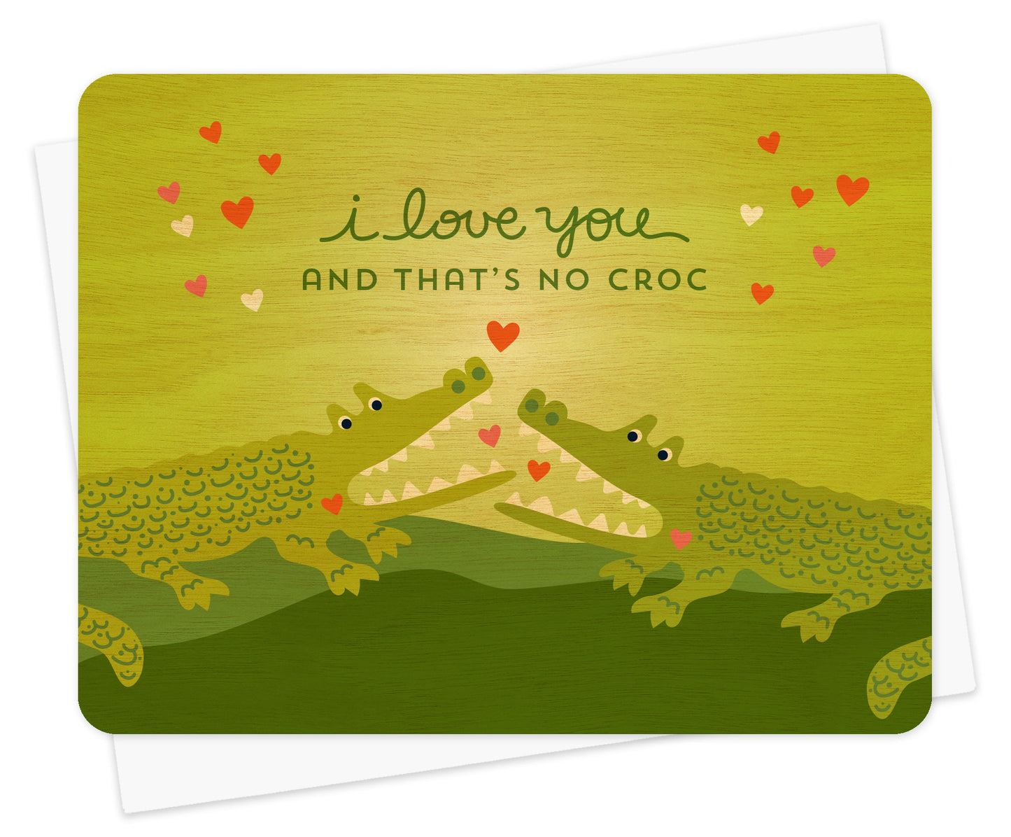 No Croc Wood Love Card