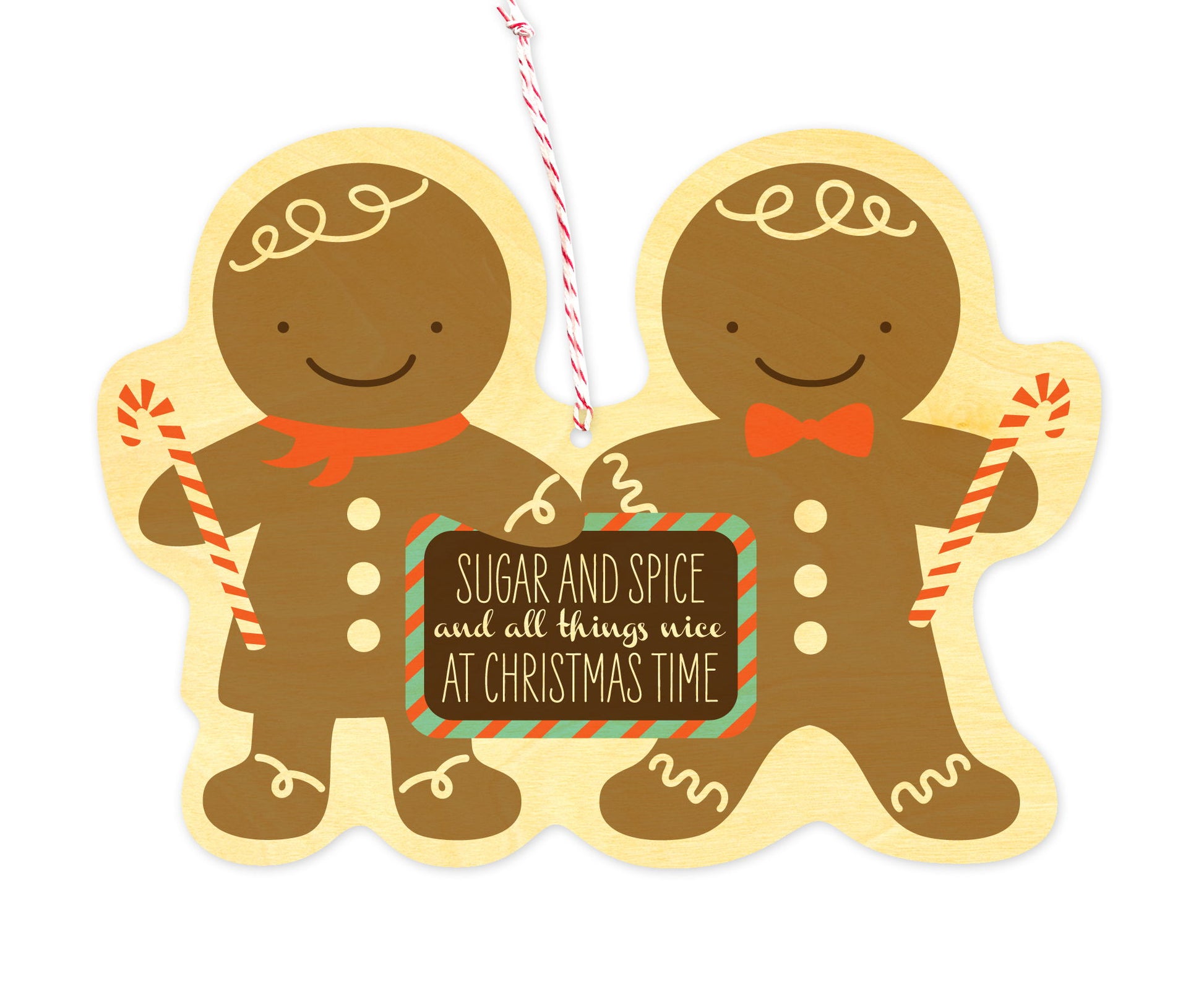 Gingerbreads Wood Holiday Card & Ornament