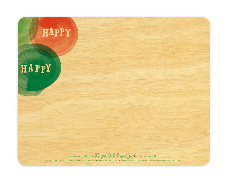 Watercolor Whirls Wood Box